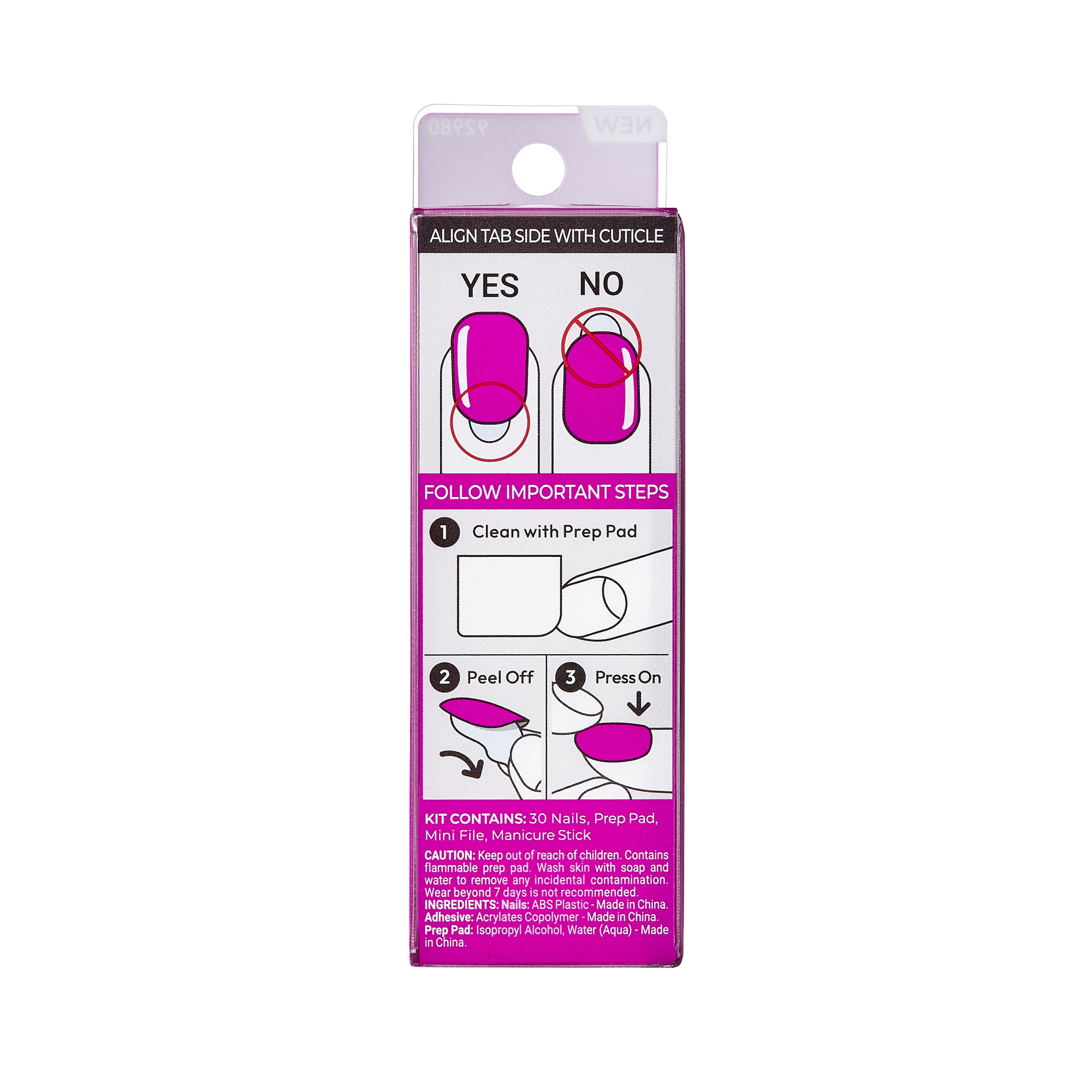 KISS imPRESS Ongles de Couleur - Tout Sourire, Rose, Carré-Ovale, Courts