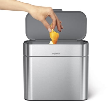Simplehuman 4 Liter / 1 Gallon Compost Caddy, Brushed Stainless Steel