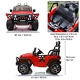 thumbnail image 4 of VOLTZ TOYS Jeep Wrangler Style 24V 2-Seater Kids Ride-On Car Truck, Classic Motorized Off-Road Toy Vehicle with Parent Remote Control, All-Terrain Wheels, Red, 4 of 9