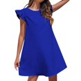 thumbnail image 1 of Kcodviy Robe Fraîche Douce Amincissante Chic Décontractée pour Femmes Robe de Couleur Unie Robe en Lin Décontractée Jupe pour Femmes, 1 of 5