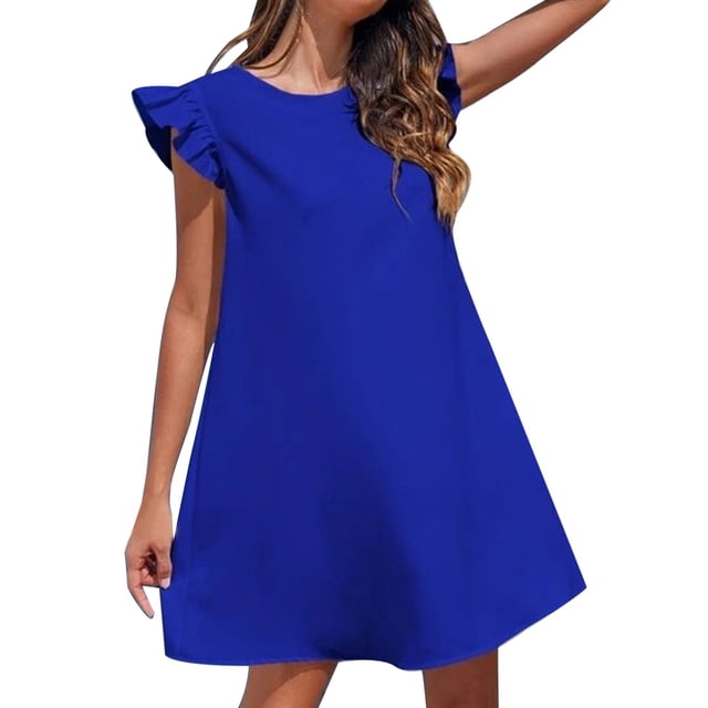 Kcodviy Robe Fraîche Douce Amincissante Chic Décontractée pour Femmes Robe de Couleur Unie Robe en Lin Décontractée Jupe pour Femmes