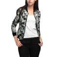 thumbnail image 1 of INSPIRE CHIC Blouson Bomber Court à Imprimés Floraux pour Femme à Col Montant à Fermeture à Glissière, 1 of 4