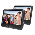 thumbnail image 2 of Proscan 10” 480p Dual Screen Portable DVD Player, USB and SD Card Playback, Car Headrest DVD Player, AV Output, Headphone Jack, AC and Car Adapters, Mount Straps Included, 2 of 5