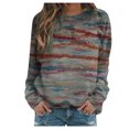 thumbnail image 2 of Chemises pour Femmes Chandails en Molleton Décontractés Imprimés Thermiques Col Rond Manches Longues T-Shirts Amples Hauts pour Femmes Bleu G, 2 of 3