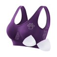 thumbnail image 2 of Women's Rhinestone Sports Bra - Hollow Back Design w/ Wide Strap Support | Anti-Sagging Wireless Bra for Workouts & Mature Figures, 2 of 4