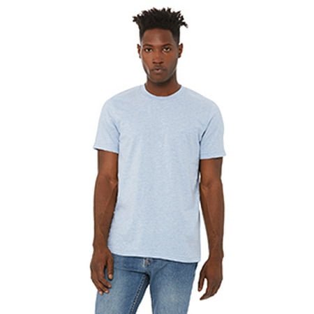 Bella Canvas Mens CVC Jersey Tee, 3XL, Heather Prism Blue