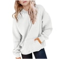 thumbnail image 1 of On Shoulder Top Children Solid Long Sleeve Hoodie Sports Casual, 1 of 7