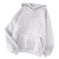 thumbnail image 1 of Rbaofujie Chandails d'Automne pour Femmes Mode Classique Uni à Manches Longues à Capuche avec Poche Chandail Blanc Chandails à Capuche et Chandails pour Femmes, 1 of 2