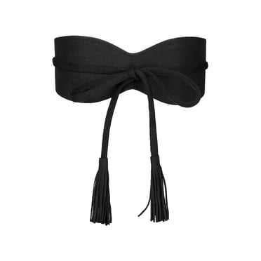 INSPIRE CHIC Ceinture Obi Grand Unie pour Femmes Ceinture en Daim pour Robes Noir