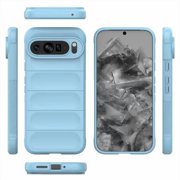 Color Liquid Silicone Matte Phone Case for Google Pixel 9 Skin Feel Armor Shockproof Protect Soft Cover - Blue