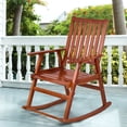 thumbnail image 2 of Costway Chaise Berçante en Bois Fauteuil Berçant Simple pour Porche Intérieur Extérieur Mobilier de Patio Naturel, 2 of 9