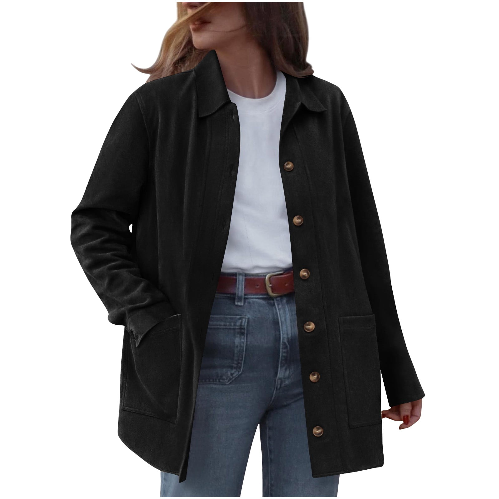 Womens Suede Jacket Black Mceream Faux Suede Jacket For Women 2025 