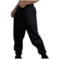 thumbnail image 1 of FAIWAD Men's Cargo Fleece Sweatpants Drawstring Stretch Elastic Waist Jogger Solid Color Sports Trousers, 1 of 4