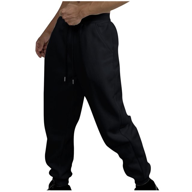 FAIWAD Men's Cargo Fleece Sweatpants Drawstring Stretch Elastic Waist Jogger Solid Color Sports Trousers
