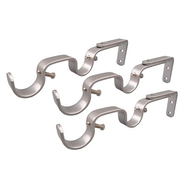 Adjustable Brackets for Curtain Rods Set of 3 Extendable Mounts Hold 25.4mm Diameter Rods to Heavy Curtains - Mount
