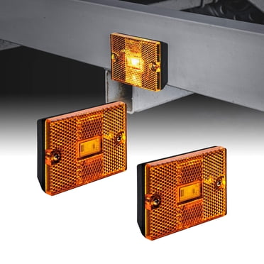 2 Pcs Lumière de Marqueur Latérale Ambre [Certifiée DOT] [IP67 Étanche] [Réflecteur Intégré] pour Remorques de Bateau Utilitaires de Plus de 80 Pouces Véhicule Récréatif RV