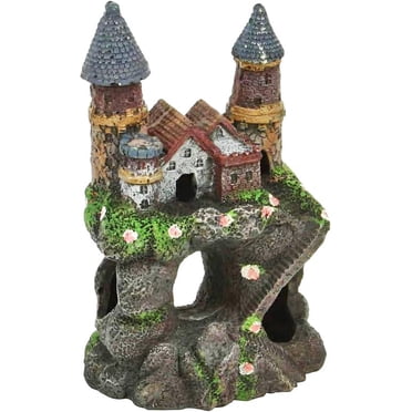 Penn Plax Fantasy Enchanted Castle Resin Aquarium Ornament Small 2.75" L x 3.75" W x 6" H