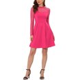thumbnail image 1 of INSPIRE CHIC Robe Patineuse de Fête pour Femme en Maille Transparente à Manches Transparentes avec Cœurs TG Rose Vif, 1 of 7