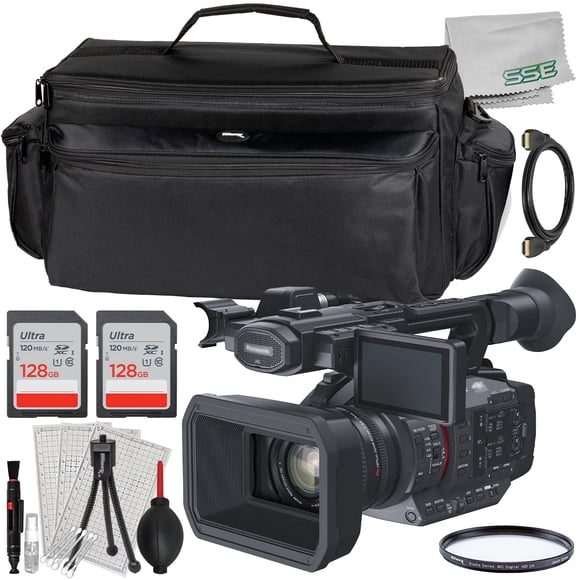 Ultimaxx Essential Panasonic HC-X20 4K Mobile Camcorder Bundle - Includes: 2x 128GB Ultra Memory Cards, Protective UV Filter & More (22pc Bundle)