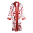thumbnail image 4 of Women Silk Satin Robe Bathrobe Gown Kimono Sleepwear Pjs Lingerie, 4 of 4