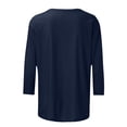 thumbnail image 4 of Chemises pour Femmes Habillées Décontractées, Chemises à Manches 3/4 pour Femmes, Tuniques à Manches Courtes Grande Taille pour Femmes, T-shirt à Manches 3/4 à Col Rond Imprimé Lettres Mode Décontractée pour Femmes, 4 of 5