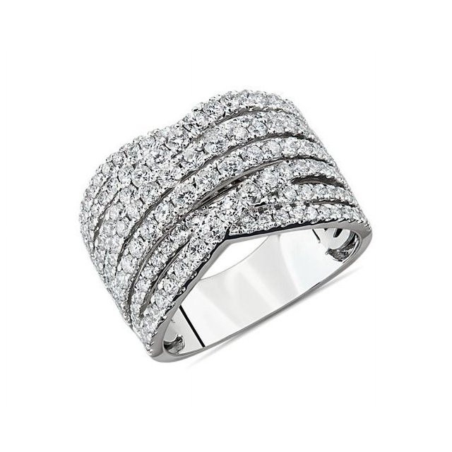 1,50 Ct T.p. Rond Véritable Diamond Superbe Alliance Éternité pour Femmes en Platine Massif 950 Taille 3,5