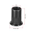 thumbnail image 2 of Uxcell Rivet Nuts Carbon Steel Knurled Flat Head Insert Nut Fastener Black M10 20 Pcs, 2 of 7