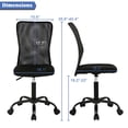 thumbnail image 3 of NiamVelo Armless Mesh Office Chair Adjustable Ergonomic Desk Chair with Casters, Mid Back Swivel Rolling Executive Task Chair for Home Office, Black, 3 of 7