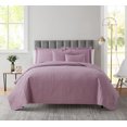 thumbnail image 1 of Clara Clark Home Quilt Set Bedspread - Ultra Soft Microfiber Embossed Grid Weave Pinsonic Lightweight - Quilted Comforter 5 Piece Bedding Set - 2 Pillow Shams, 2 Euro Shams - Queen, Lavneder Dream, 1 of 1