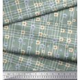 thumbnail image 3 of Soimoi Green Silk Fabric Check & Floral Print Fabric by Yard 42 Inch Wide, 3 of 3