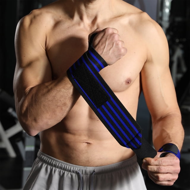 Czzoypi Weight Lifting Wrist Straps, Adjustable Gym Wrist Support Straps With Thumb Loop, Fitness Wrist Wraps For Weightlifting Boxing Tennis Strength Training Protection, Blue