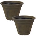 thumbnail image 1 of Sunnydaze Outdoor Weather-Resistant Franklin Flower Pot Planter - 20" - Sable Finish - 2pk, 1 of 4