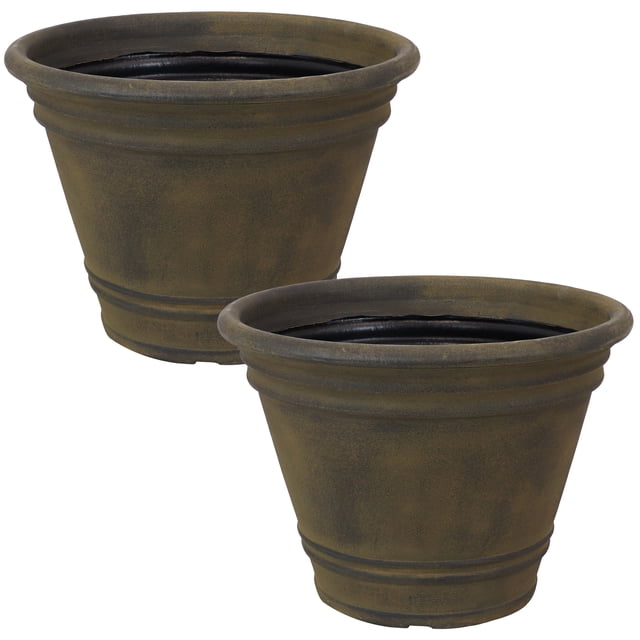 Sunnydaze Outdoor Weather-Resistant Franklin Flower Pot Planter - 20" - Sable Finish - 2pk