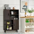 thumbnail image 3 of Gymax Buffet Armoire de Rangement Bibliothèque Placard avec Porte Tablette Espresso, 3 of 10