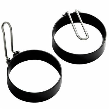 EARKITY Egg Rings, Pancake Ring with Handle, Stainless Steel Egg Cooking Rings, Round Egg Cooker Ring, Non Stick Metal Shaper Circles for Fried Egg Muffin Sandwich Breakfast Household Kitchen Cooking