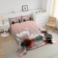 thumbnail image 4 of YST Ensemble de Douillette Grand Lit, Fleurs Papillons Pierres Literie Douce, Insectes Animaux Lacs Reflet Ensembles de Literie Douillette, Blanc Rouge Paysage Naturel Couette pour Chambre, 4 of 6