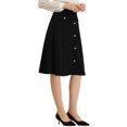 thumbnail image 4 of Unique Bargains Women's Button Front Formal Work A-Line Midi Skirts Black M, 4 of 6