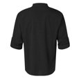 thumbnail image 5 of Mens Spring Summer Loose Mens Short Sleeve Shirt Stand Collar Solid Color Button Down Bodysuit Pocket Long Sleeve Pullover with Button Shirt, 5 of 5