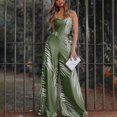 thumbnail image 4 of B91xZ Salopette Longue Décontractée Ample pour Femmes, Col en V, Coupe Ample, Sans Manches, Bretelles Spaghetti Ajustables, Combinaison avec Poches, Vert Armée P, 4 of 5