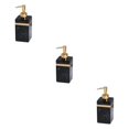 thumbnail image 1 of Ruiboury Distributeur de Savon en Résine Réutilisable pour Table Cuisine Douche Shampoing Salle de Bain Noir Or 500ml 3Ensemble, 1 of 6