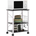 thumbnail image 1 of SOGES 3-Tier Kitchen Baker's Rack Utility Microwave Oven Stand Kitchen Cart Island Black, 1 of 8
