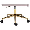 thumbnail image 4 of Meridian Furniture Karina Chaise de Bureau Pivotante Réglable en Velours Rose et Or, 4 of 12