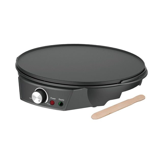 12" Electric Crepe Machine and Griddle US 110V Plug Compact for Breakfast