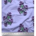 thumbnail image 1 of Soimoi Polyester Crepe Fabric Leaves & Floral Block Printed Fabric 1 Yard 42 Inch Wide, 1 of 3