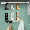 thumbnail image 3 of Folding Hanging Hooks Aluminium Alloy Punch Free Towel Rack Invisible Foldable Hanger Strong Bearing for Bathroom Living Room black, 3 of 9