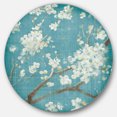 thumbnail image 1 of Designart 'fleurs de Cerisier Bleues II' Art Mural en Métal Style Ferme, 1 of 3