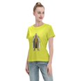 thumbnail image 4 of T-Shirt Basique à Manches Courtes pour Femme une Pièce Singe Jaune, 4 of 6