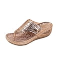 thumbnail image 2 of Gspmoly Sandales à Enfiler pour Femmes, Pantoufles Confortables Décontractées à Bout Rond pour Femmes, Chaussures de Plage Décontractées à Semelle Antidérapante, Pantoufles pour Femmes d'Intérieur Or Rose 39, 2 of 9