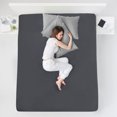thumbnail image 2 of PiccoCasa Soft 190GSM Twin Fitted Sheets 16 Inch Deep Pocket Dark Gray, 2 of 7
