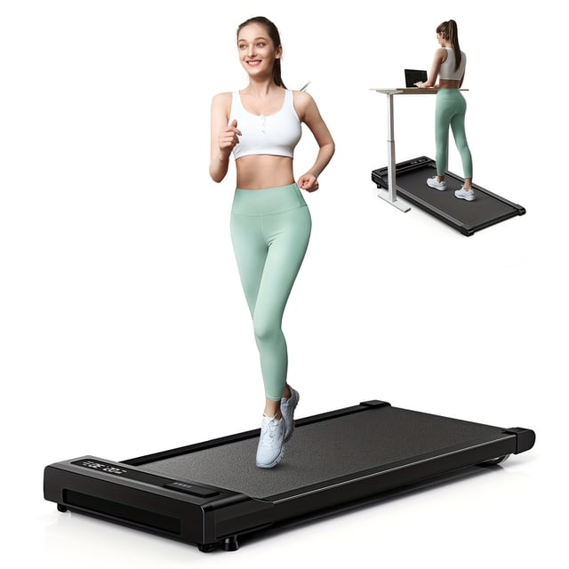 Walking Pad with Incline, 2.5HP Under Desk Treadmill for Home & Office, 2-in-1 Compact Walking & Jogging Machine with Remote Control & LED Display